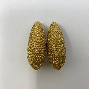 vintage st john gold textured clip on earrings